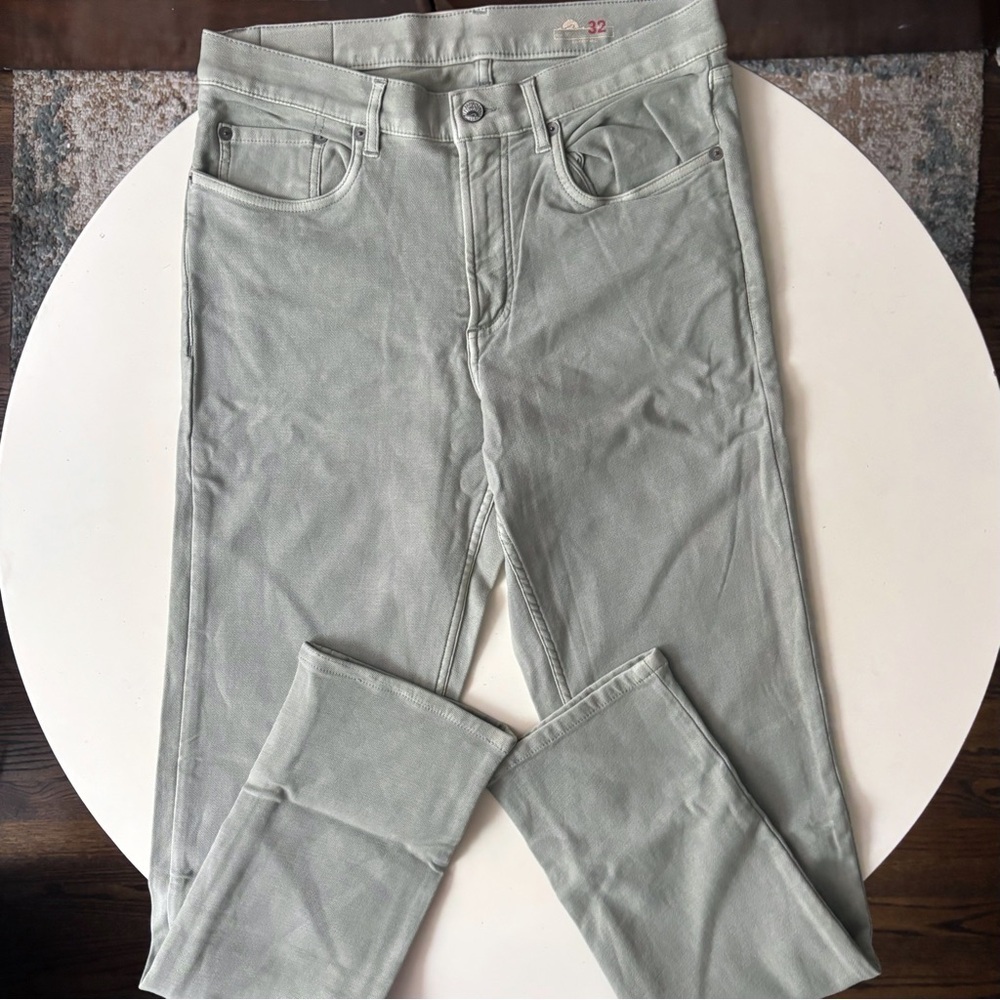 Faherty Stretch Terry 5-Pocket Pant Faded Olive Men’s 32x33 NWOT Slim Fit